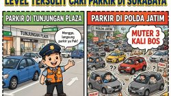 Parkir di Mapolda Jatim Dikeluhkan Warga: Sudah Bayar, Sulit Cari Tempat, Salah Parkir Terancam Ditempeli Stiker