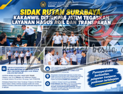 Sidak Rutan Kelas 1 Surabaya, Kakanwil Ditjenpas Jatim Tegaskan Layanan Harus Adil dan Transparan